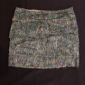 Patterned fabric mini skirt
